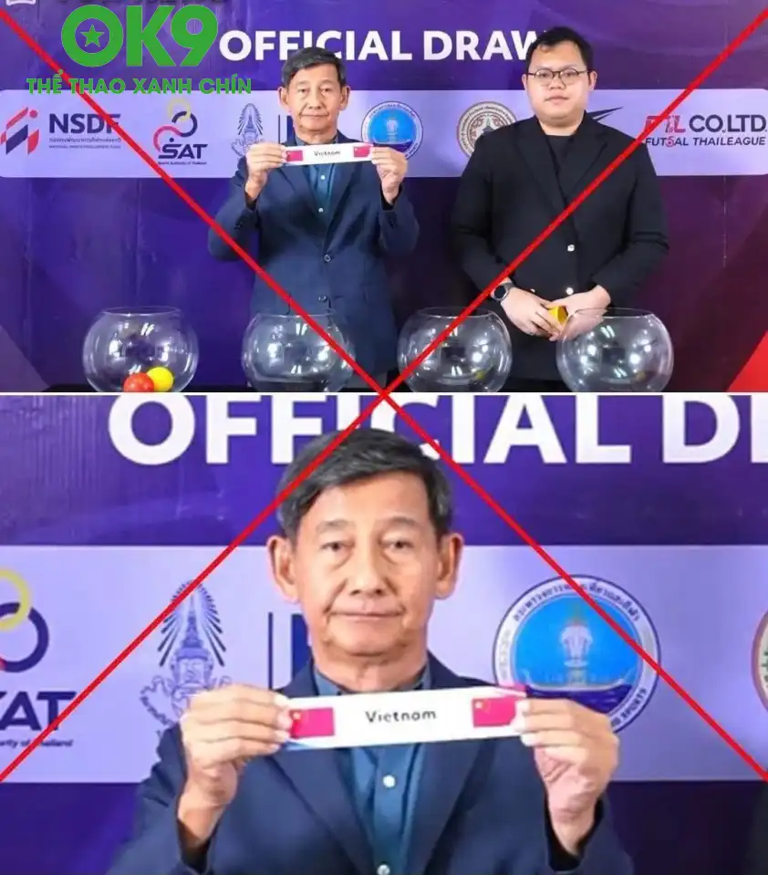 Quốc kỳ Việt Nam hiện thị sai ở lễ bốc thăm Giải futsal U19 & U16 Đông Nam Á 2025